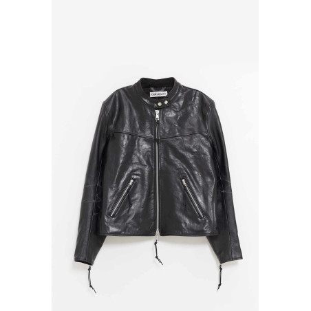OUR LEGACY WHISKER BLACK BUFFED LAMBSKIN YUREI LEATHER JACKET